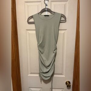 SHEIN sage Green Ruched Sleeveless Mini Dress